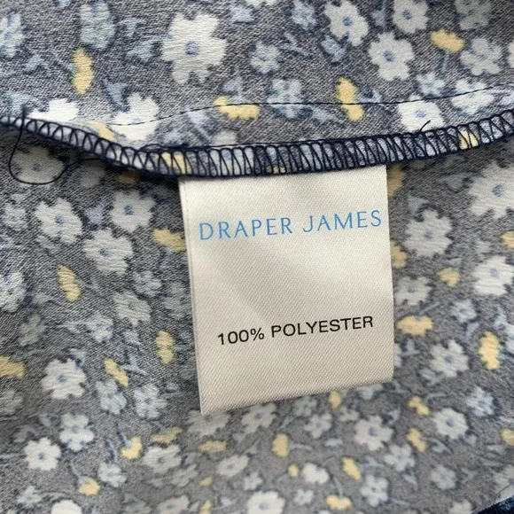 Draper James Blue Floral Dress Women's XL Ruffle Tie Waist Cottagecore - Picture 6 of 7